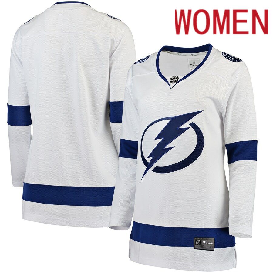Women Tampa Bay Lightning Fanatics Branded White Away Breakaway NHL Jersey